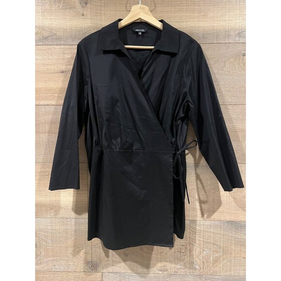 MISOOK Side Tie Poplin Shirt In Black size M NWOT - Picture 5 of 10